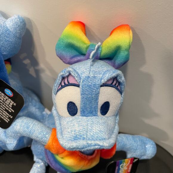 Disney New LOT OF 2 plush Pluto and Daisy rainbow scarf rainbow top bow pride - Picture 2 of 11